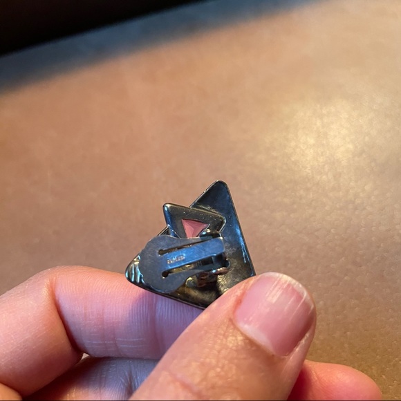 Vintage sterling silver clip on purple rhinestone - Picture 6 of 6